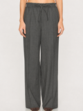 Charcoal Drawstring Wide-Leg Pants