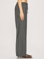 Charcoal Drawstring Wide-Leg Pants