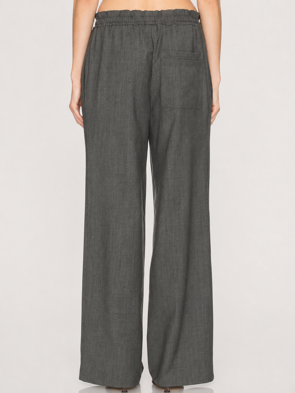 Charcoal Drawstring Wide-Leg Pants