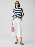 Navy Stripe Oversized Polo Tee