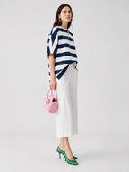 Navy Stripe Oversized Polo Tee