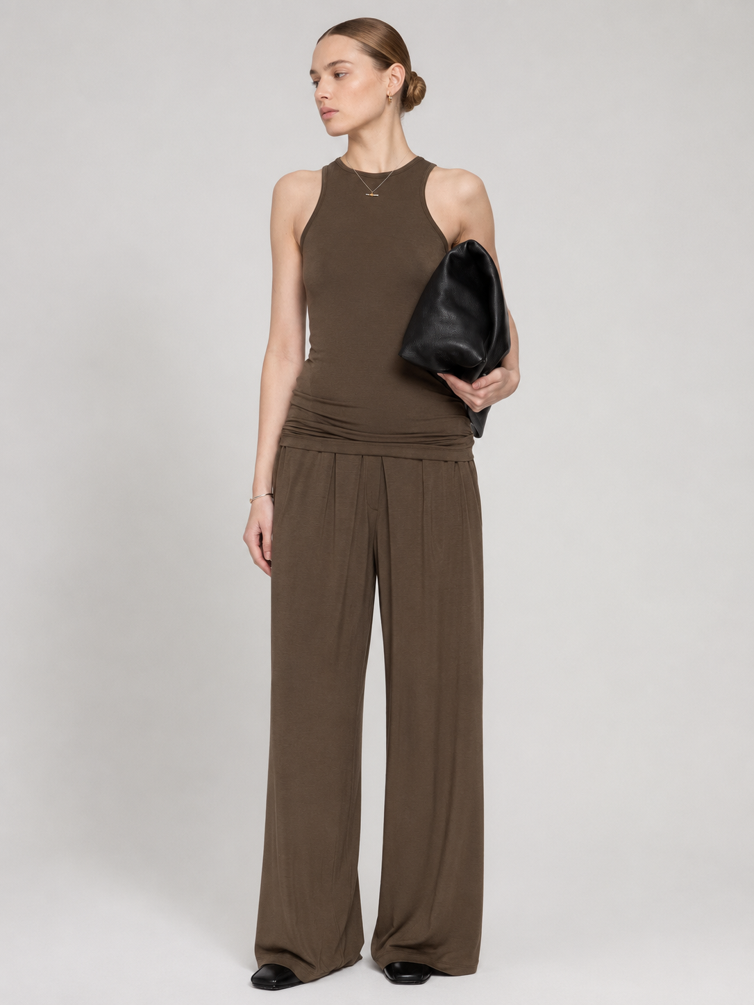 Ruched Tank & Wide Leg Pants Set