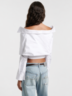 Off-Shoulder Wrap Shirt