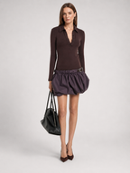 Contrast Bubble Hem Mini Dress