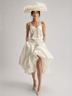 Sculptural Draped Midi Skirt