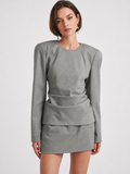 Back Bow Tie Waist Peplum Top