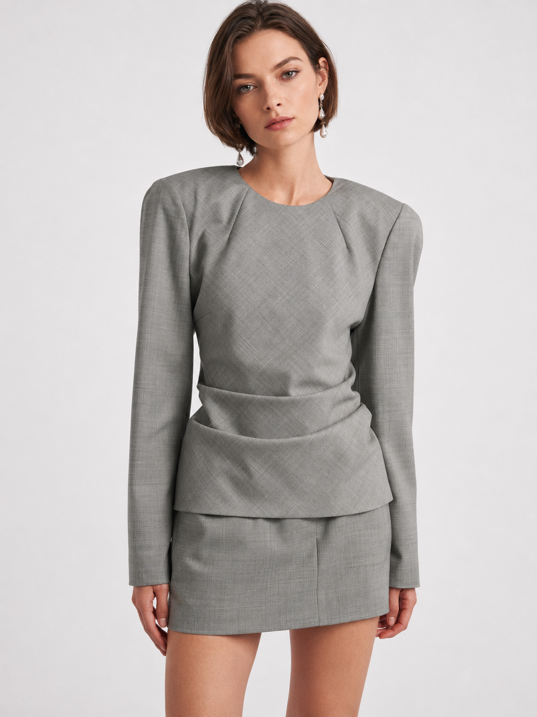 Back Bow Tie Waist Peplum Top