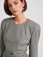 Back Bow Tie Waist Peplum Top