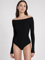 Off-Shoulder Ribbed Knit Bodysuit