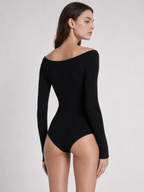 Off-Shoulder Ribbed Knit Bodysuit