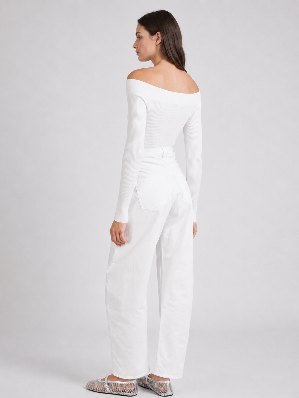 Off-Shoulder Ribbed Knit Bodysuit