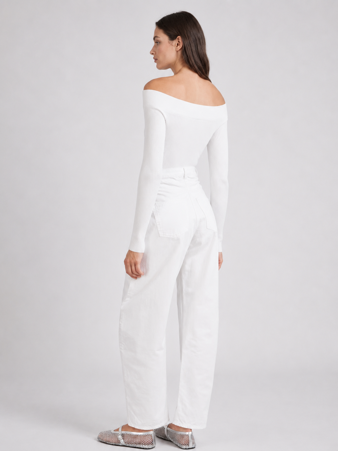 Off-Shoulder Ribbed Knit Bodysuit