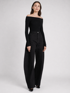 Off-Shoulder Ribbed Knit Bodysuit