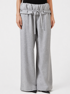 Ruffle Waist Wide Leg Pants