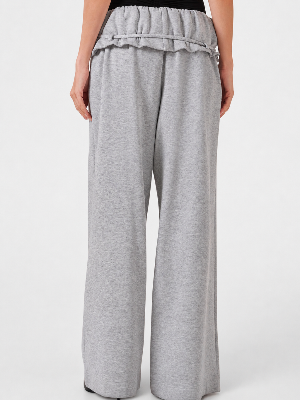 Ruffle Waist Wide Leg Pants