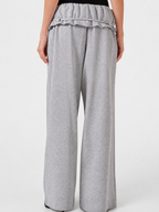 Ruffle Waist Wide Leg Pants