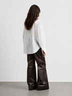 Sheer Bib-Front Oversized Shirt