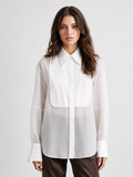 Sheer Bib-Front Oversized Shirt