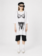 Lingerie Print Oversized Tee