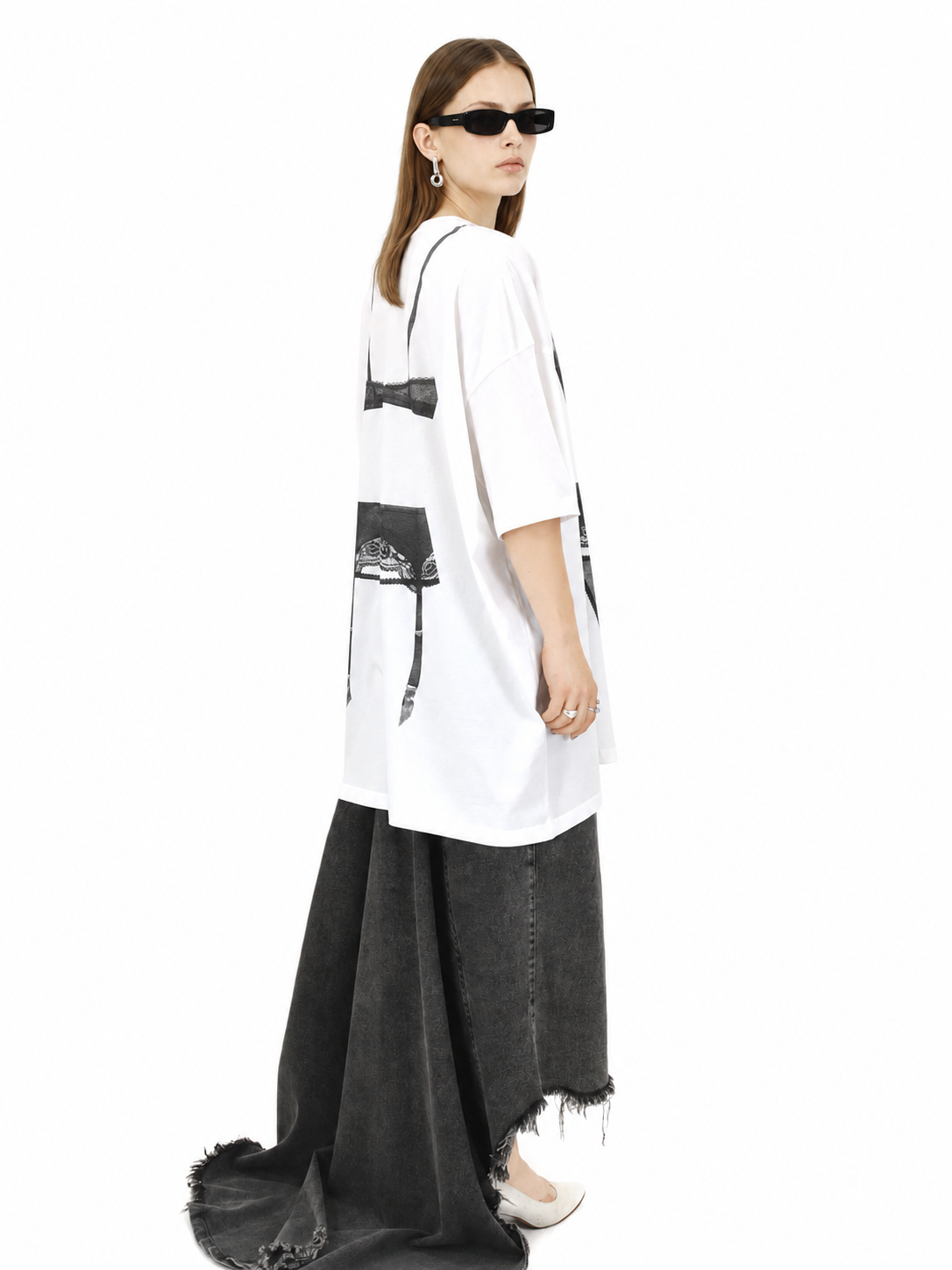 Lingerie Print Oversized Tee