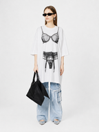 Lingerie Print Oversized Tee