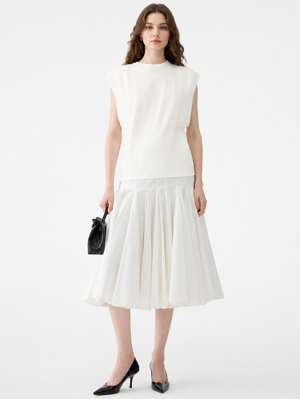 Structured Shoulder Cap Sleeve Top