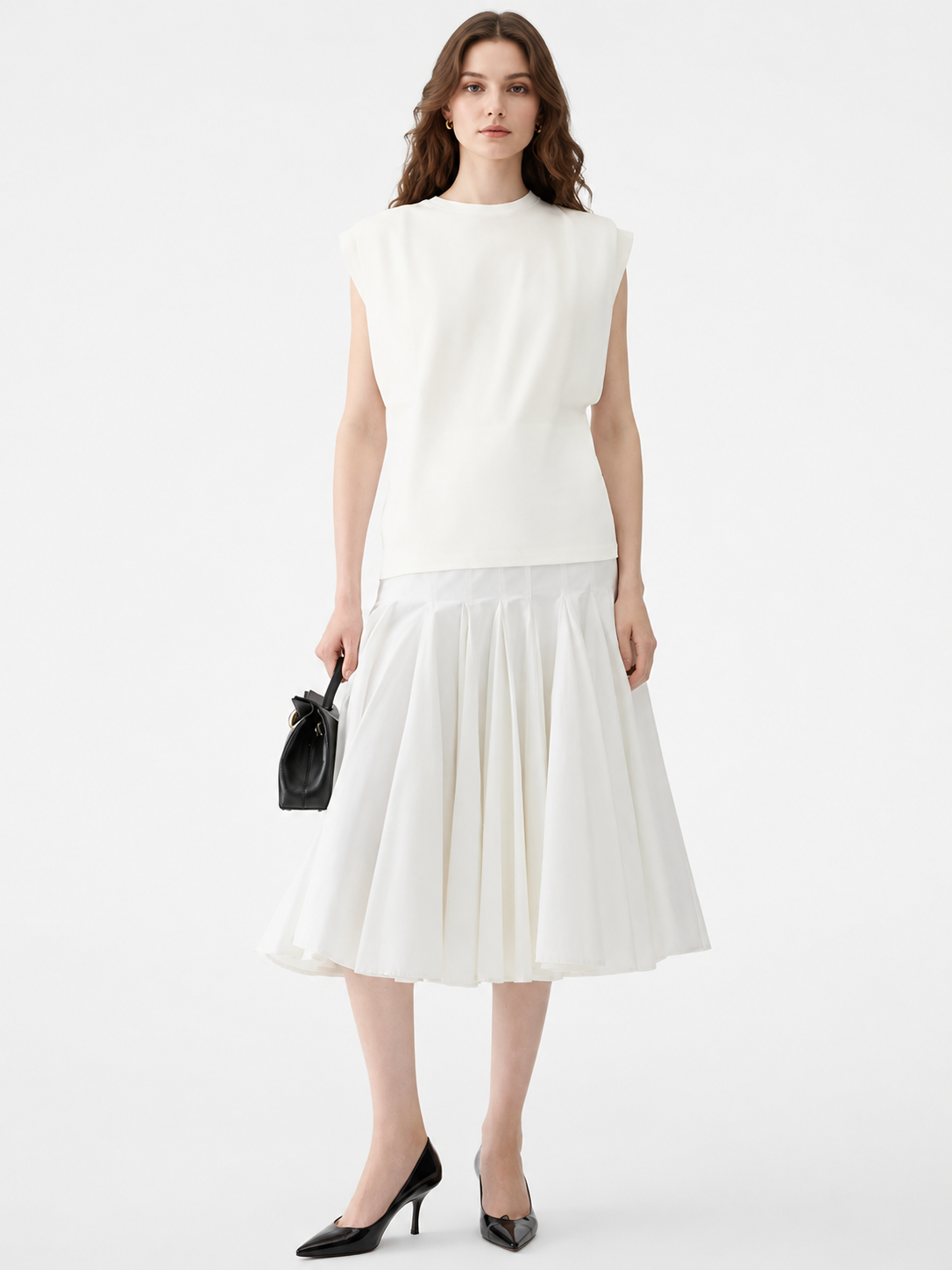 Structured Shoulder Cap Sleeve Top