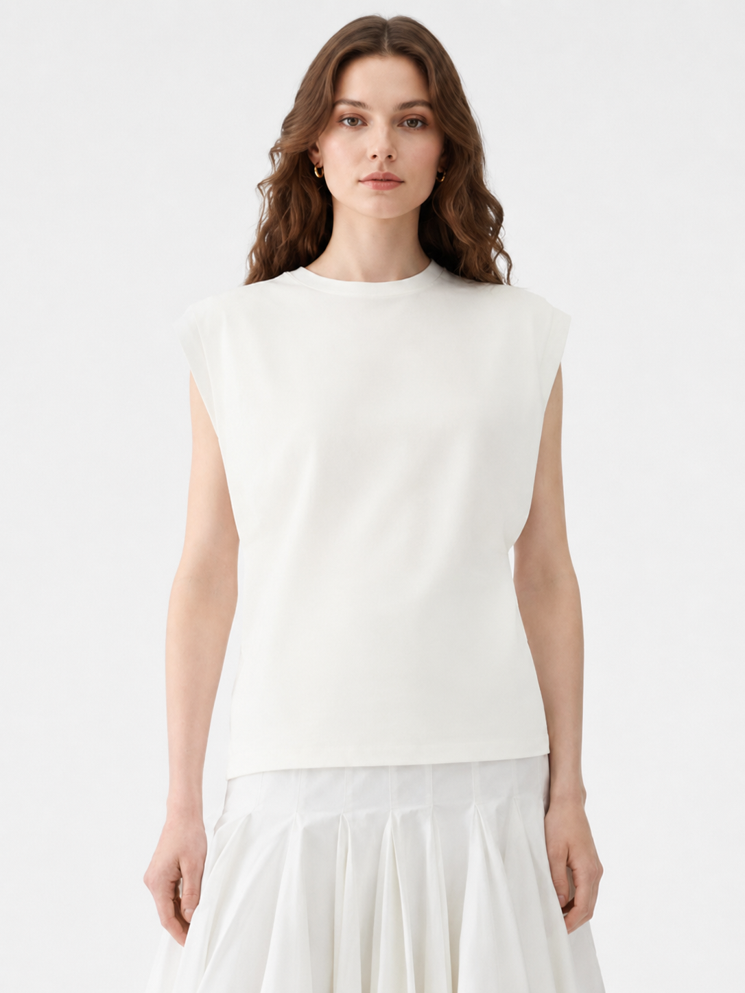 Structured Shoulder Cap Sleeve Top