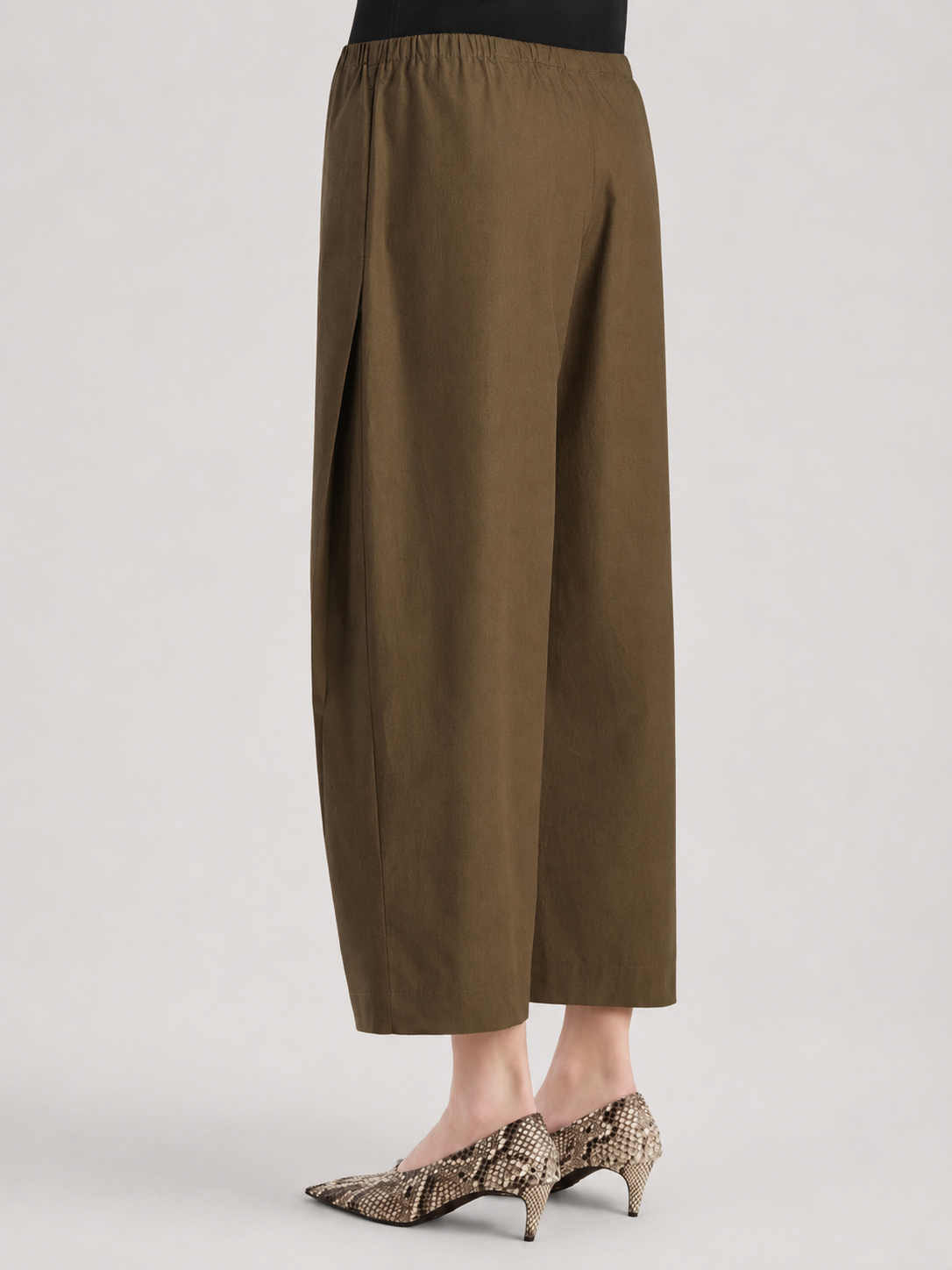 Elastic Waist Wide Leg Culotte Pants