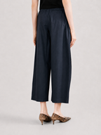 Elastic Waist Wide Leg Culotte Pants