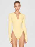 Long Sleeve Henley Knit Bodysuit