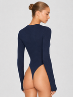 Long Sleeve Henley Knit Bodysuit