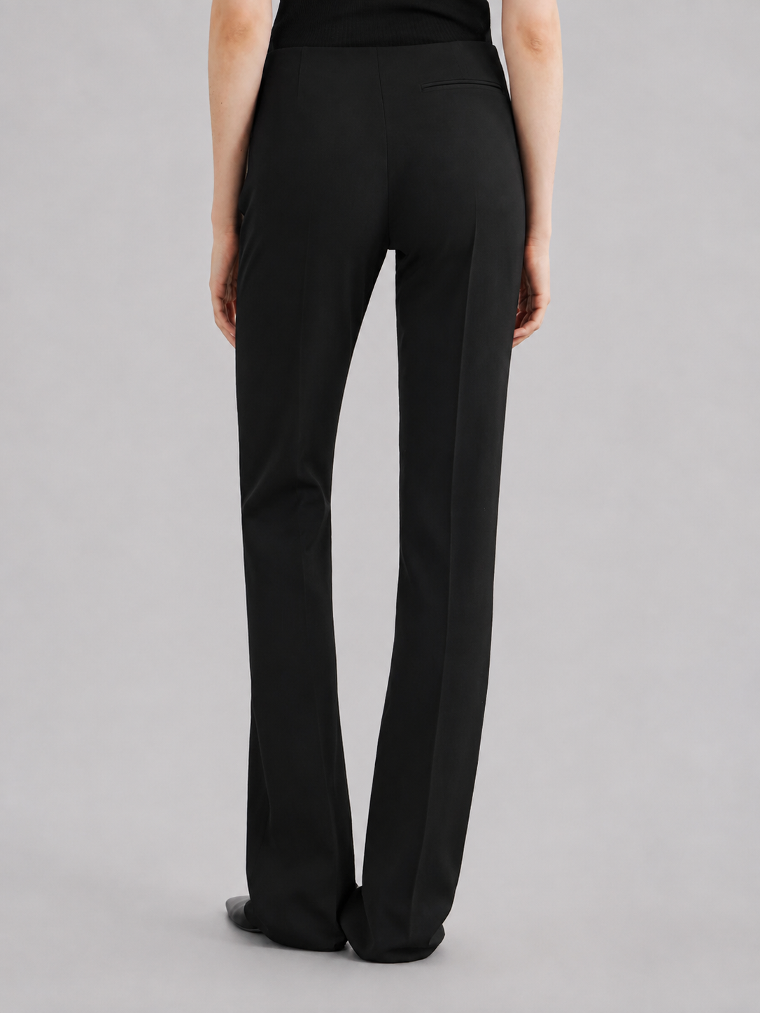 Classic High-Waist Tailored Straight-Leg Pants