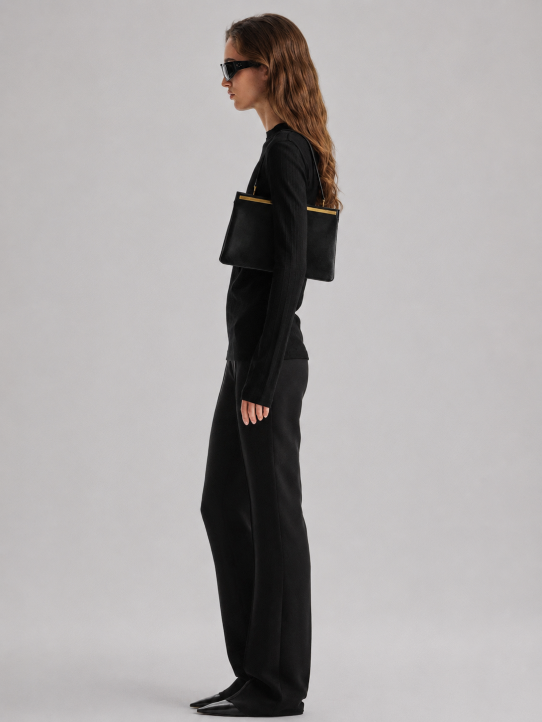 Classic High-Waist Tailored Straight-Leg Pants