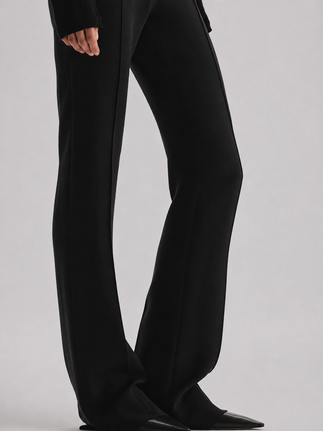 Classic High-Waist Tailored Straight-Leg Pants
