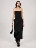 Black Open-Back Cami Maxi Dress
