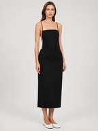 Black Open-Back Cami Maxi Dress