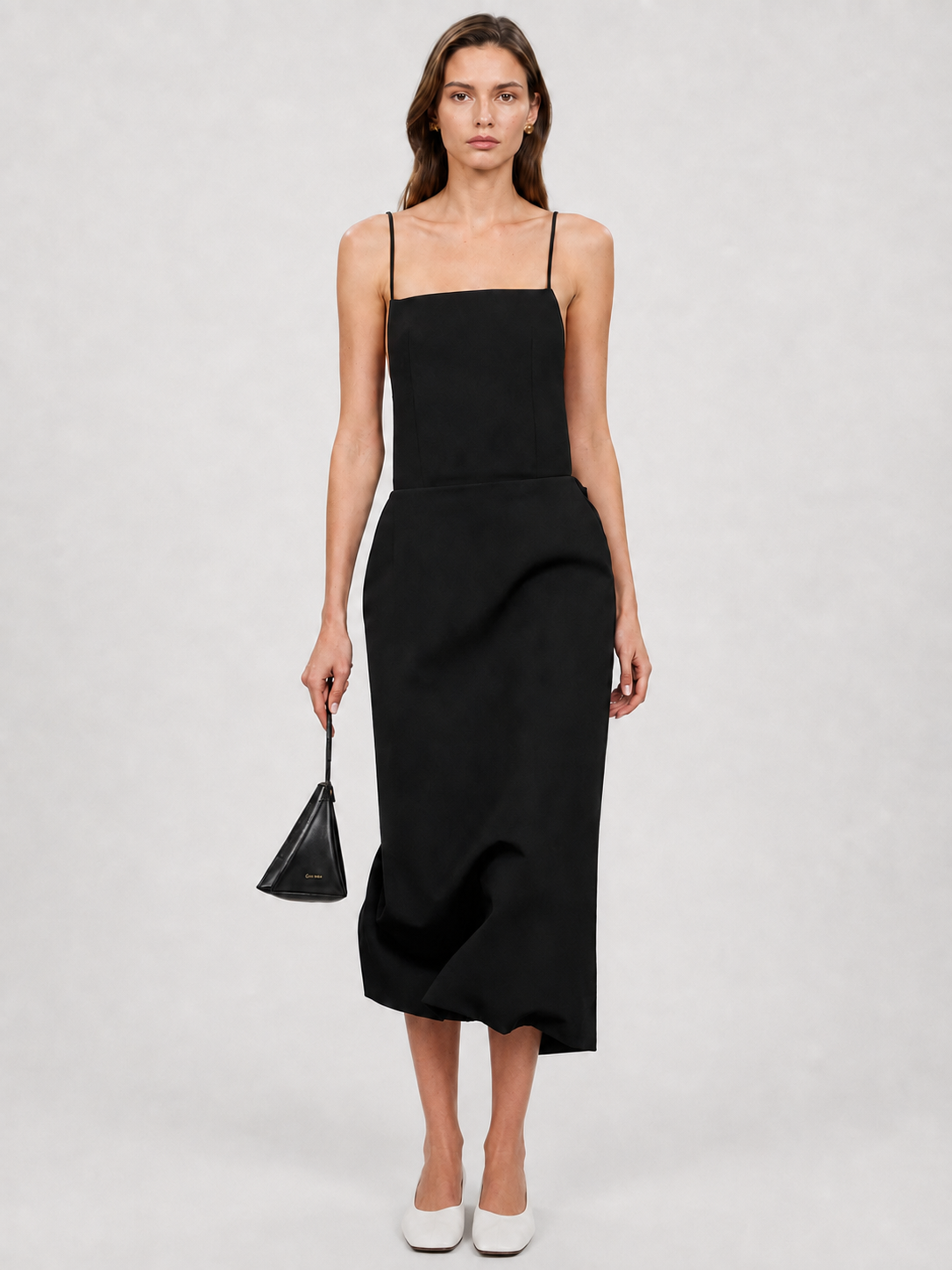 Black Open-Back Cami Maxi Dress