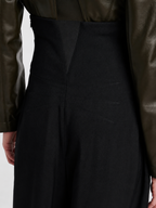 Black High-Waist Wide-Leg Tailored Pants