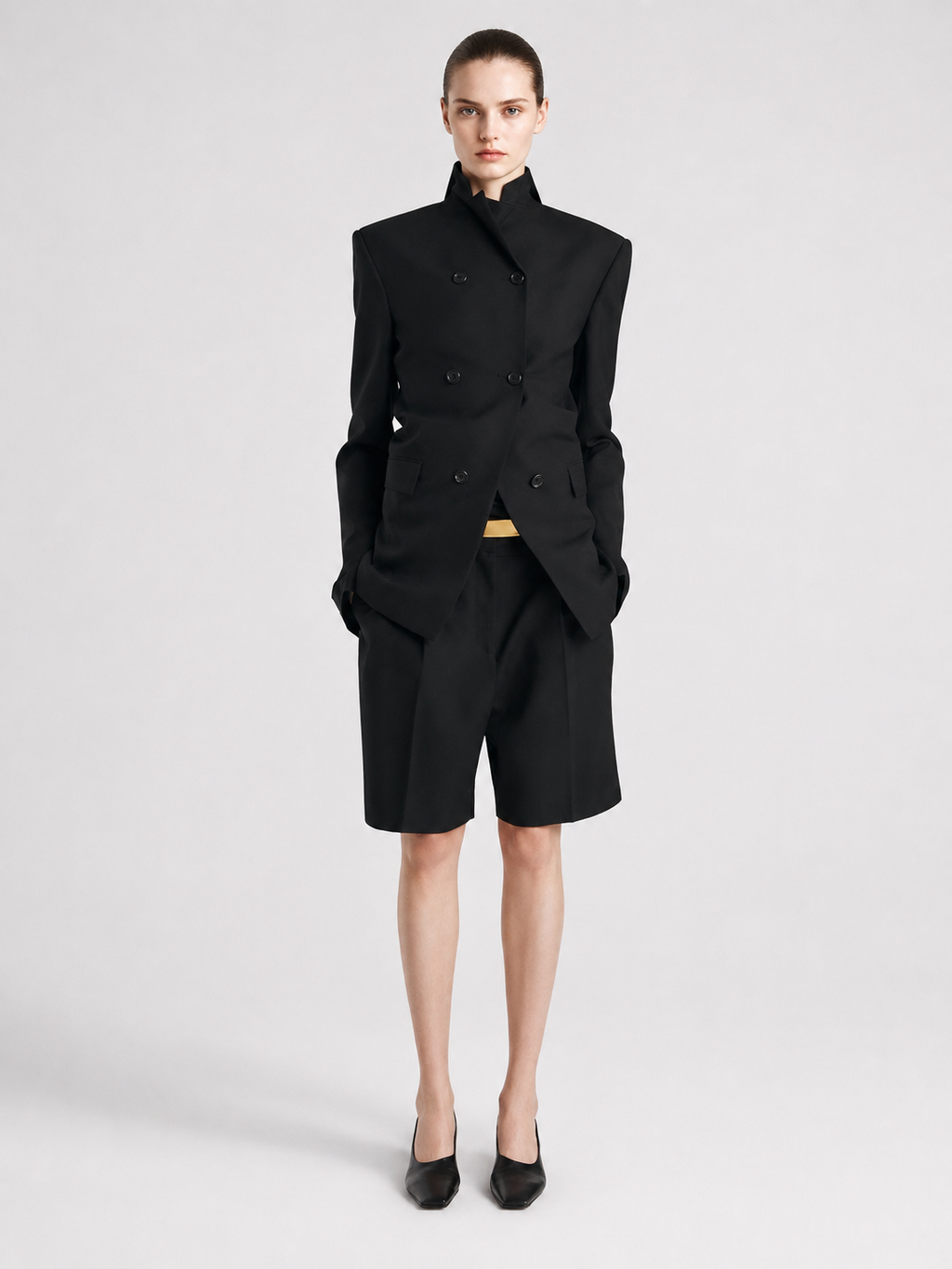 Structured Double-Breasted Blazer