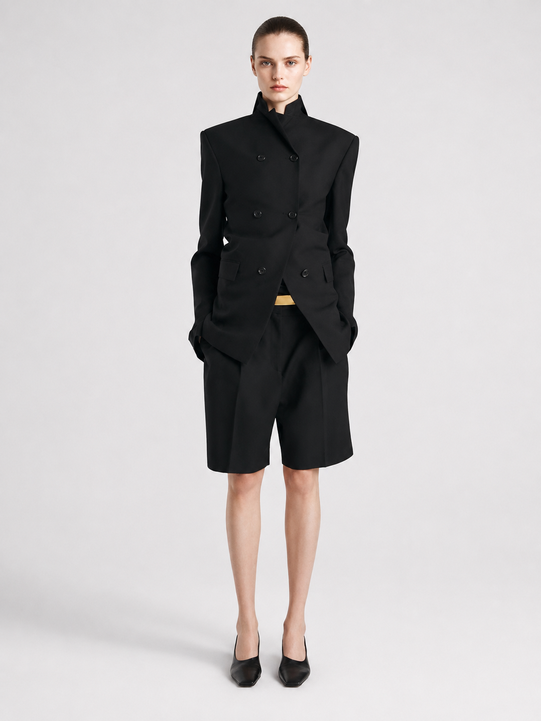 Structured Double-Breasted Blazer