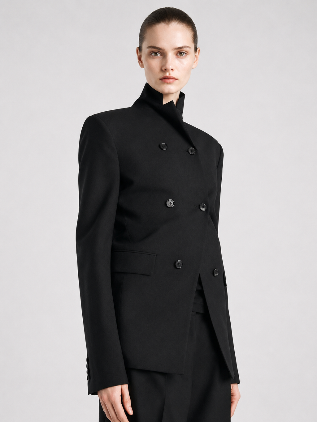 Structured Double-Breasted Blazer