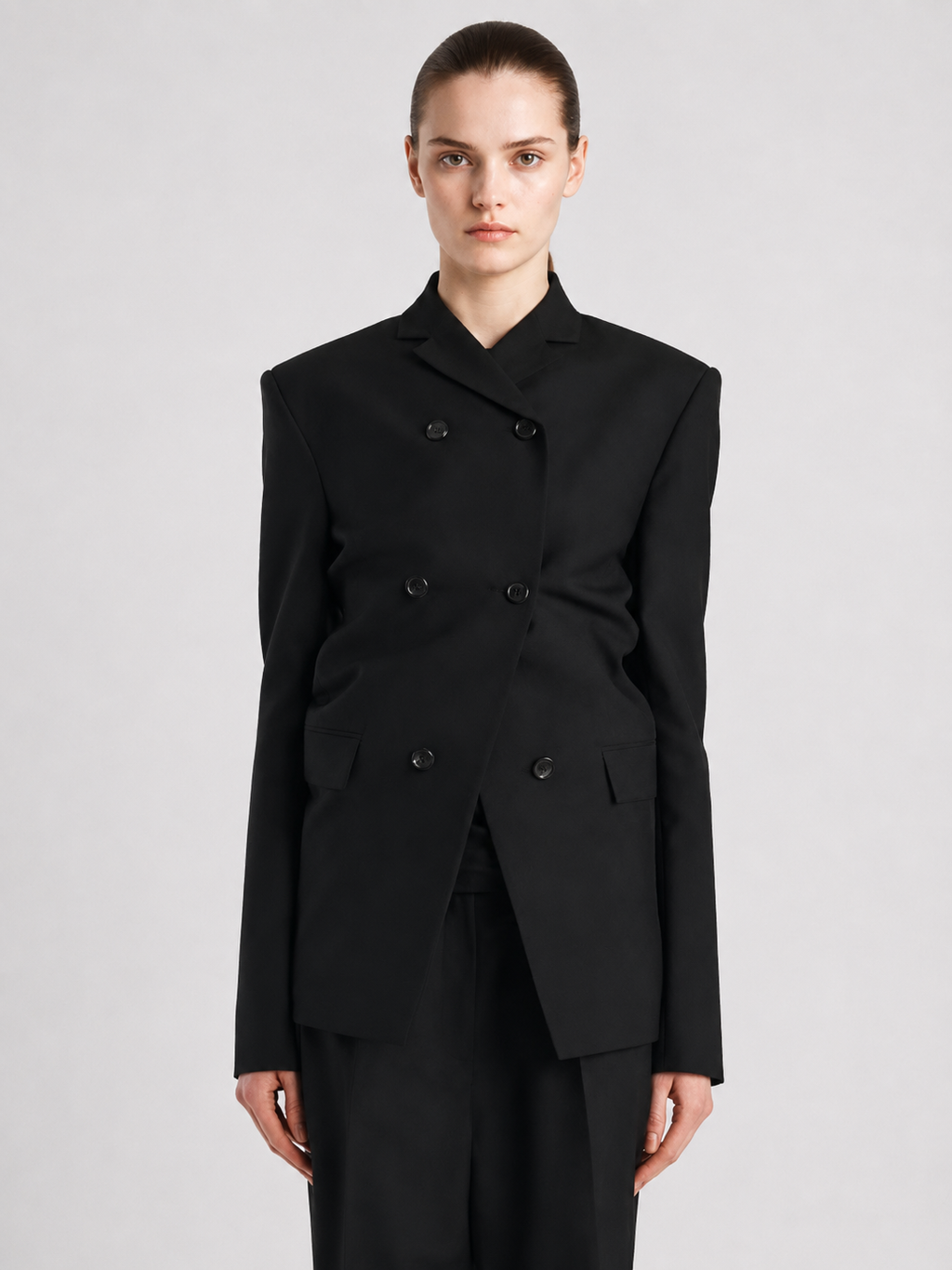 Structured Double-Breasted Blazer