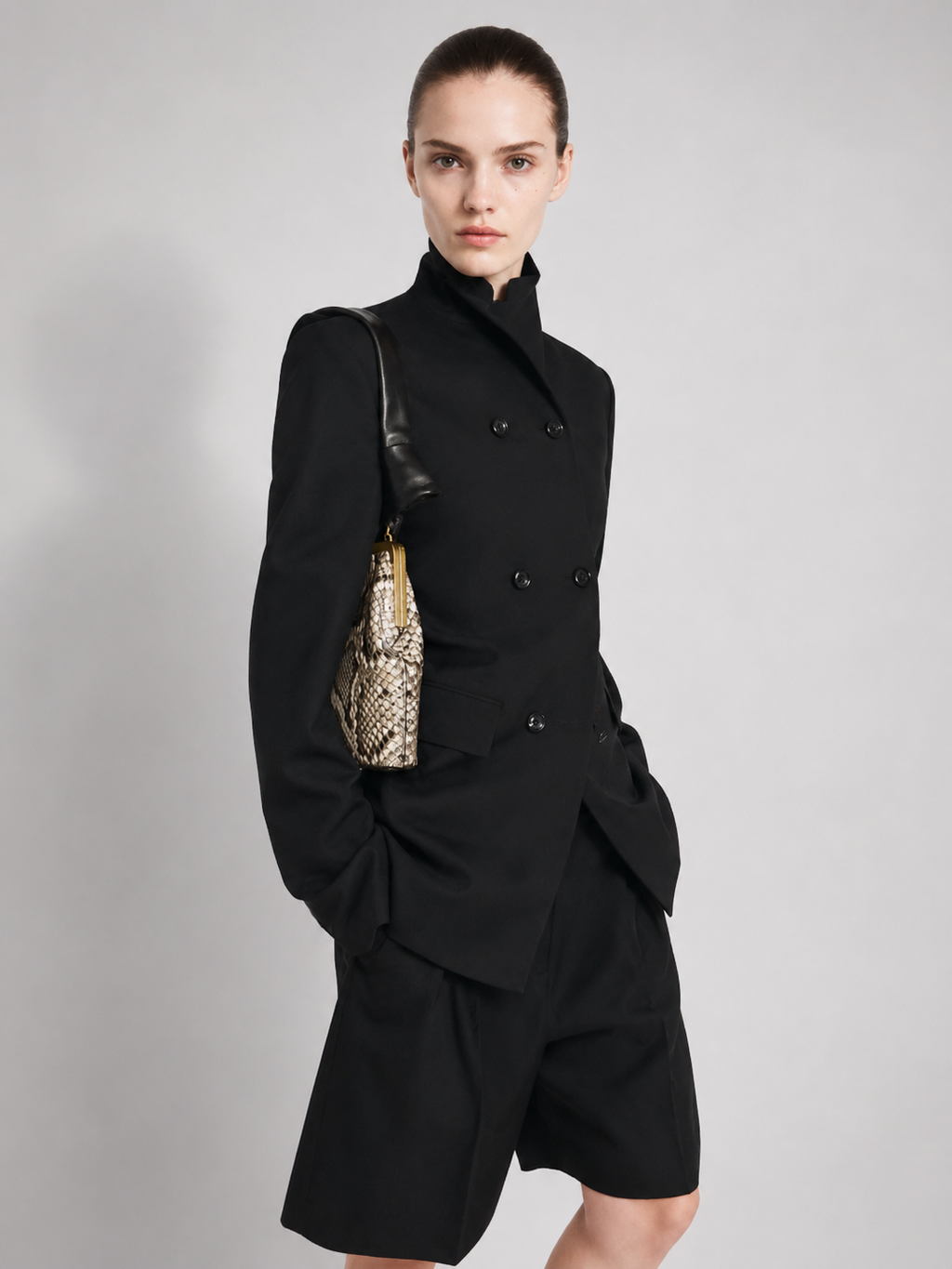 Structured Double-Breasted Blazer