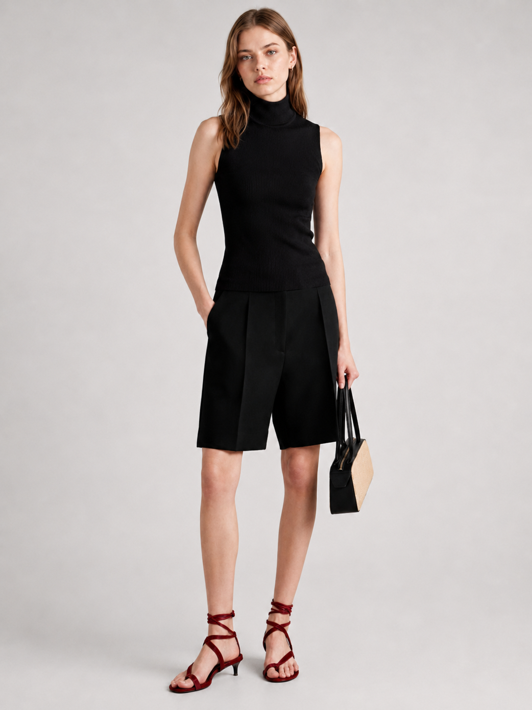 Tailored Pleated Bermuda Shorts