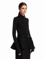 Slim-Fit Half-Zip Mock Neck Knit Top