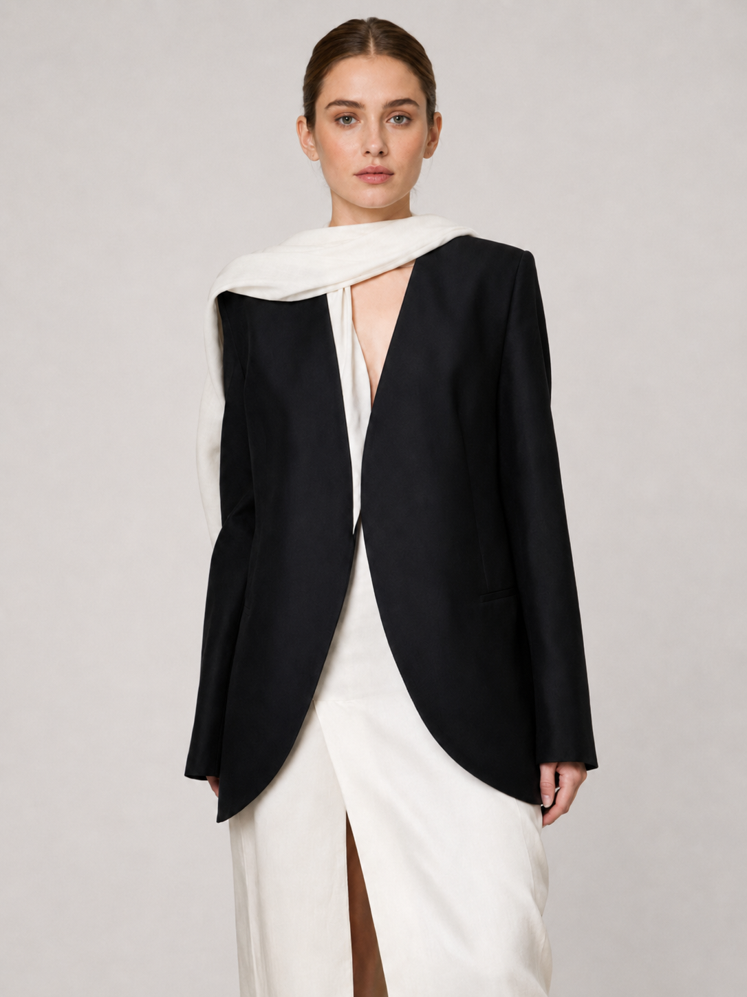 Minimalist Open Front Blazer Jacket