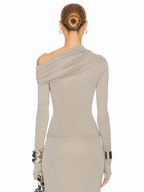 Asymmetric Draped Off Shoulder Top