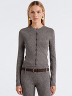Textured Slim-Fit Button Cardigan