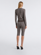 Heathered Slim-Fit Capri Pants